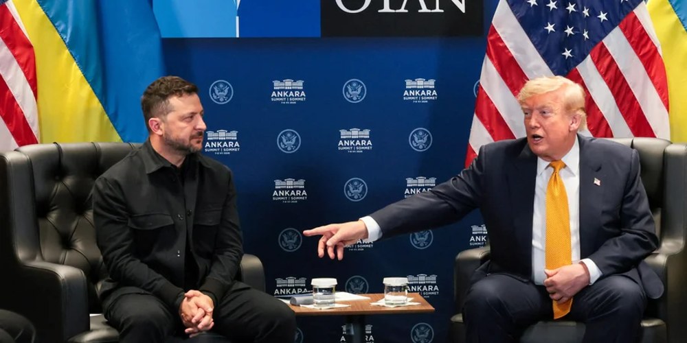 Володимир Зеленський і Дональд Трамп під час зустрічі на полях саміту НАТО в Анкарі 8 липня 2026 року