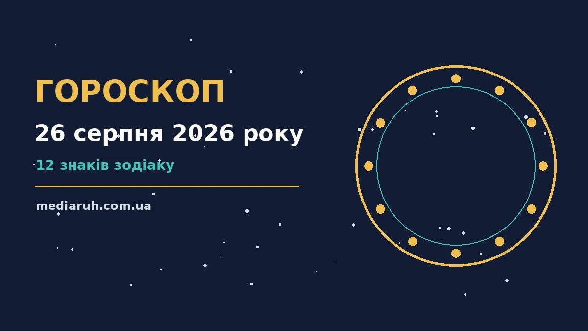 Астрологічний гороскоп на 26 серпня 2026 року для дванадцяти знаків зодіаку