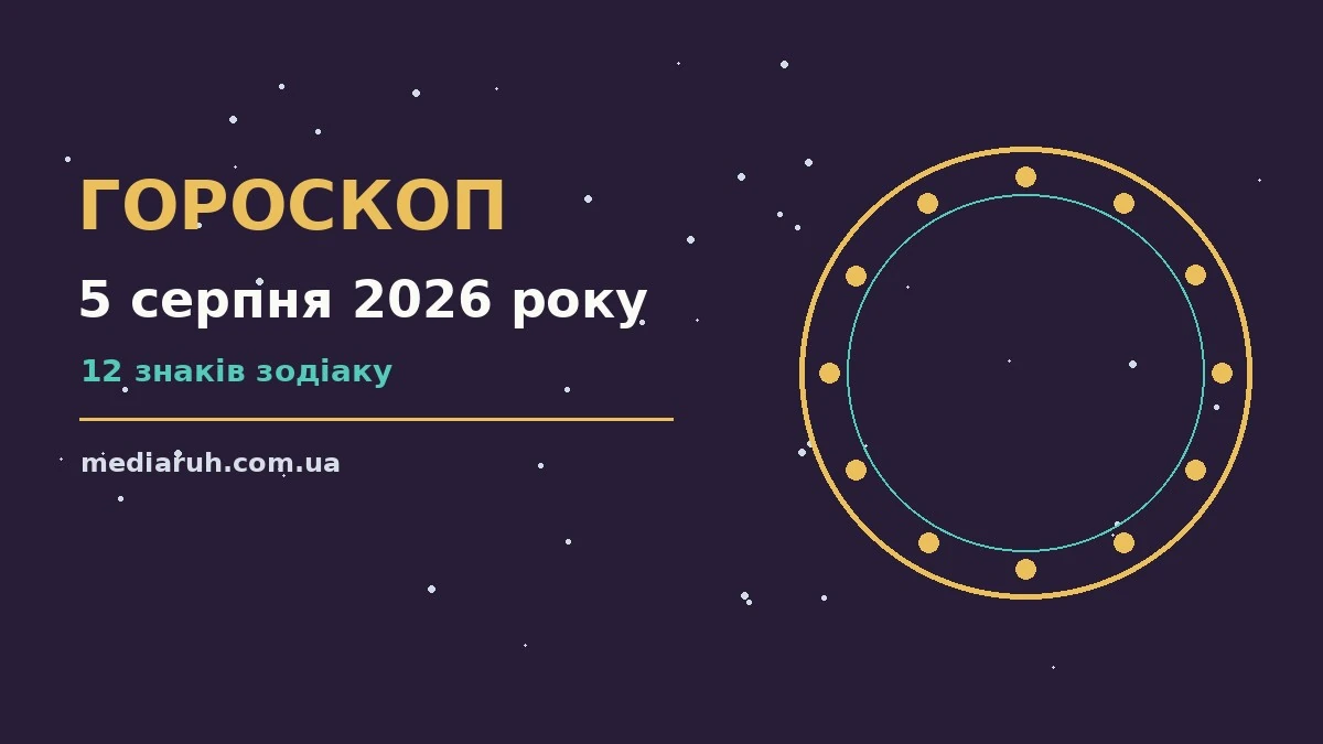 Щоденний гороскоп на 5 серпня 2026 року: ритм дня, поради щодо покупок і домовленостей для дванадцяти знаків Зодіаку